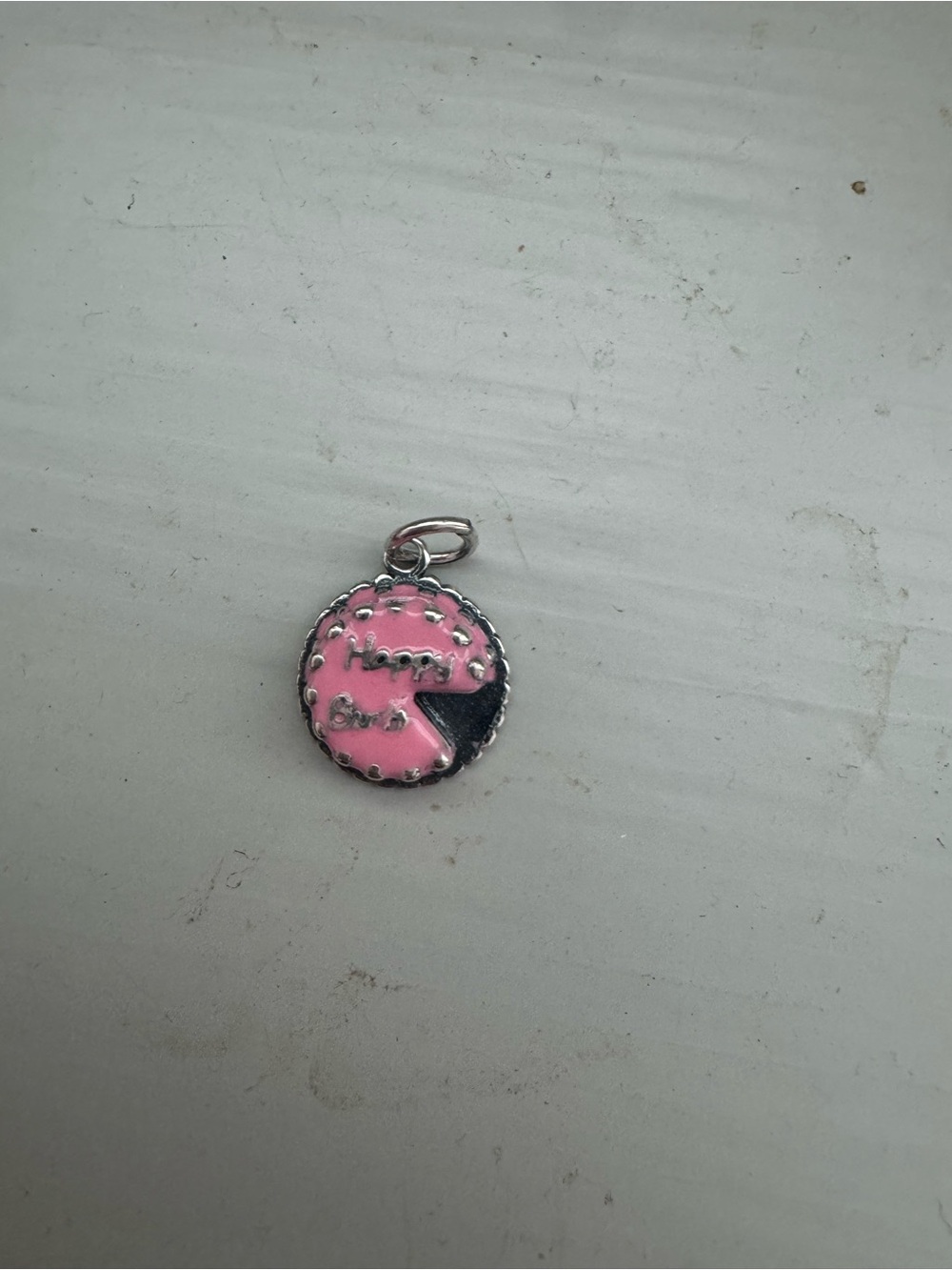 James Avery enamel birthday cake pink charm sterling silver